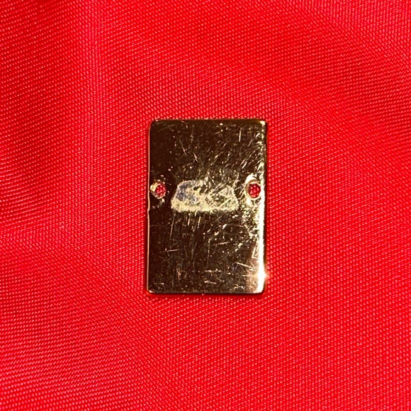 RARE Red Satin Tumi Voyager Luggage Quality Backpack with Gold Trim! - Picture 6 of 17